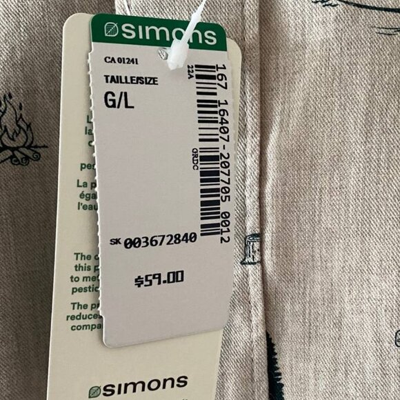 NWT Simons Le31 | Vision 100% Organic Cotton | Casual Button Down Shirt | Size L - Picture 8 of 14